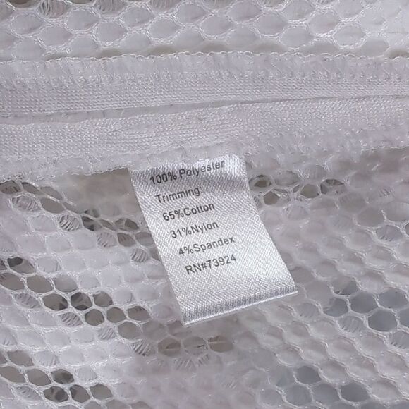 Ming Wang Jacket Womens Medium White Perforated Mesh Jacket - Picture 7 of 10